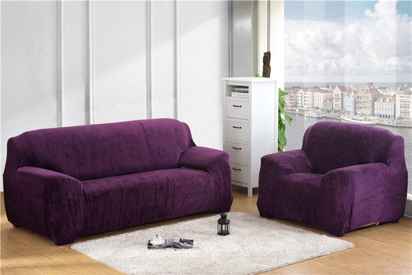 Purple Plush Couch Cover Sofa Slipcover - shopcouchcovers.com
