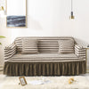 Brown Ruffled Skirt Couch Cover Slipcover - shopcouchcovers.com