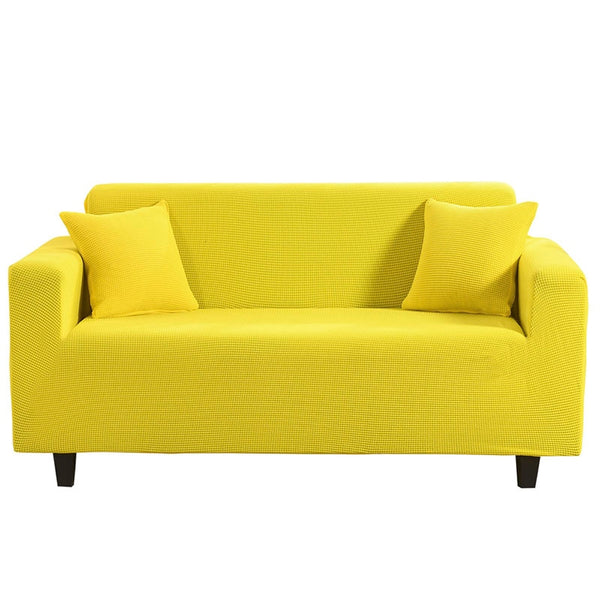 Yellow Diamond Stitch Thick Velvet Couch Cover - shopcouchcovers.com