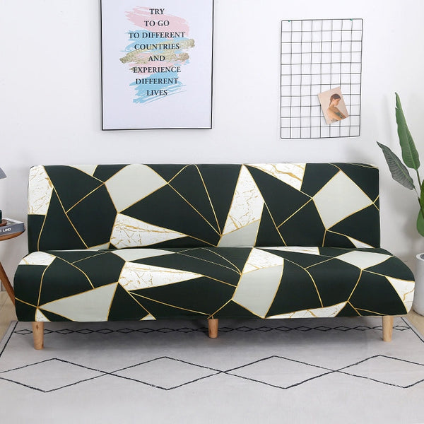 Geometric Emerald Futon Couch Cover - shopcouchcovers.com