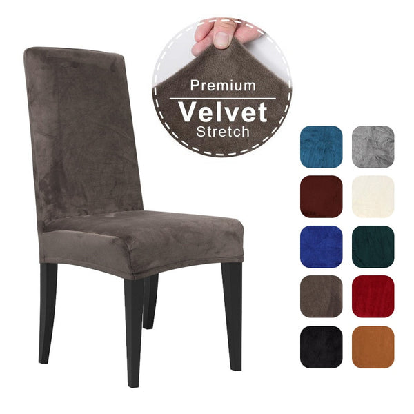 Velvet Dining Chair Cover Slipcover - shopcouchcovers.com
