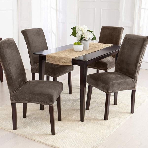 Velvet Dining Chair Cover Slipcover - shopcouchcovers.com