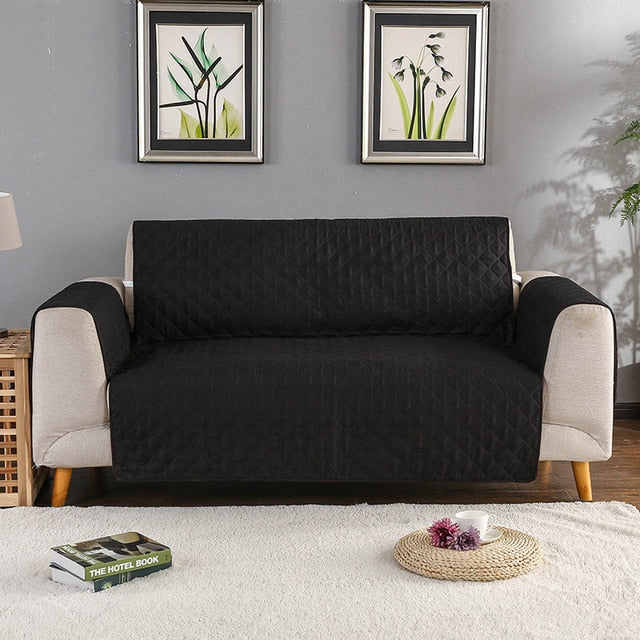 Black Quilted Waterproof Furniture Cover