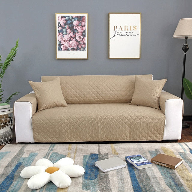 Tan Quilted Waterproof Furniture Cover