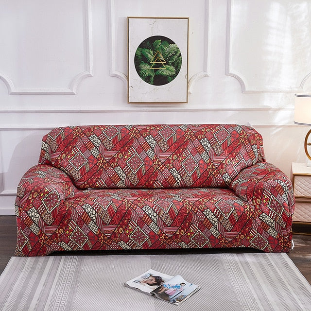 Calypso Red Boho Style Couch Cover