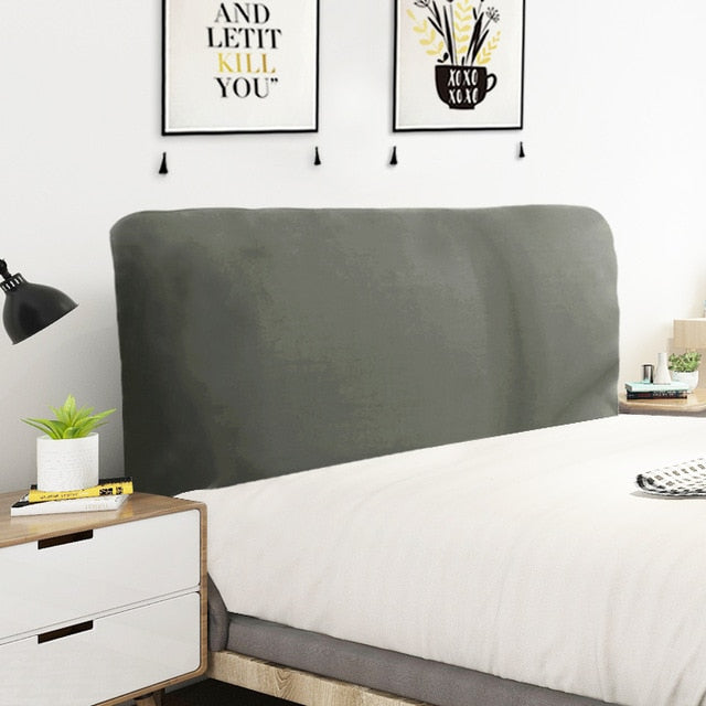 Solid Color Elastic Bedhead Headboard Covers