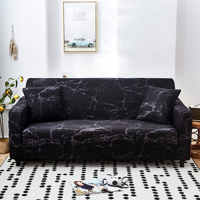 Black Marble Sofa Couch Cover