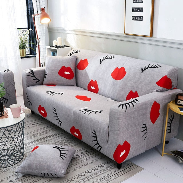 Red Lips Sofa Couch Cover