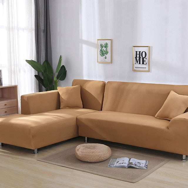Camel Sectional L-Shaped Couch Cover
