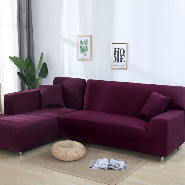 Plum Sectional L-Shaped Couch Cover