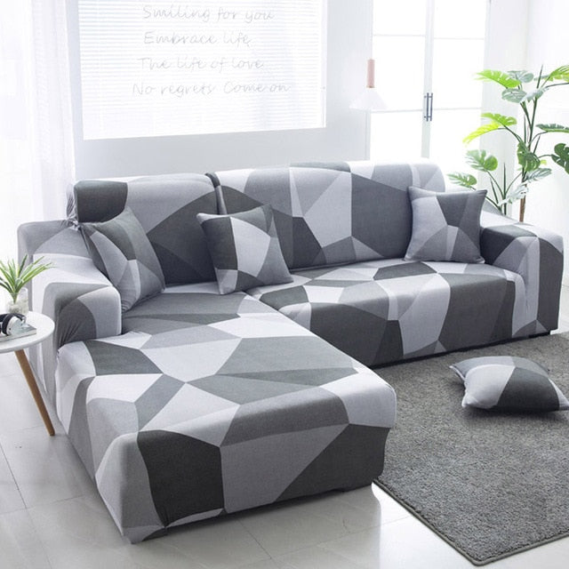 LA Charcoal Sectional L-Shaped Couch Cover Slipcover