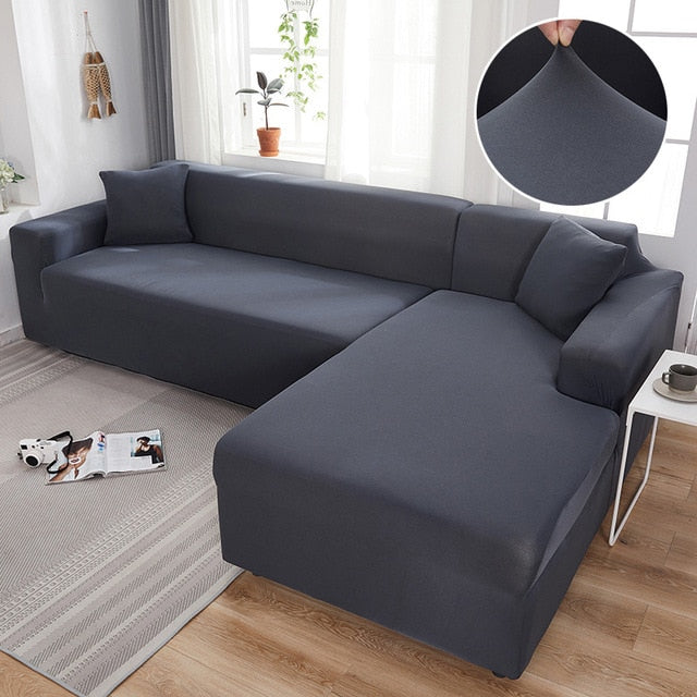 Charcoal Sectional L-Shaped Couch Cover