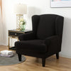 Black Jacquard Wingback Chair Cover Slipcover - shopcouchcovers.com