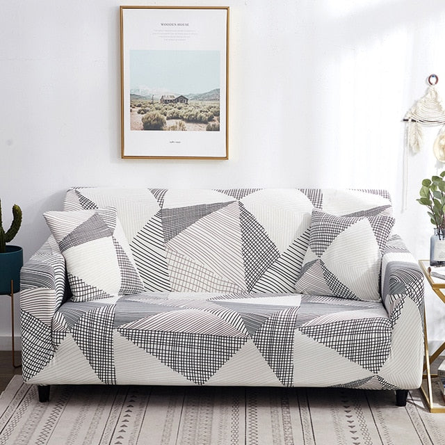 Grey Triangle Sofa Couch Covers Slipcover