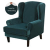 Velvet Spandex Wingback Armchair Cover Slipcover - shopcouchcovers.com