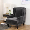 Velvet Spandex Wingback Armchair Cover Slipcover - shopcouchcovers.com