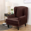 Velvet Spandex Wingback Armchair Cover Slipcover - shopcouchcovers.com