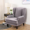 Velvet Spandex Wingback Armchair Cover Slipcover - shopcouchcovers.com
