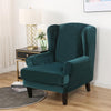 Velvet Spandex Wingback Armchair Cover Slipcover - shopcouchcovers.com
