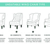 Velvet Spandex Wingback Armchair Cover Slipcover - shopcouchcovers.com