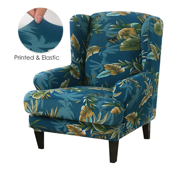 Bonica Blume Wingback Chair Cover Slipcover - shopcouchcovers.com