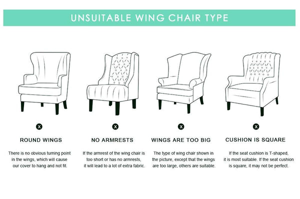Laval Grey Wingback Chair Cover Slipcover - shopcouchcovers.com