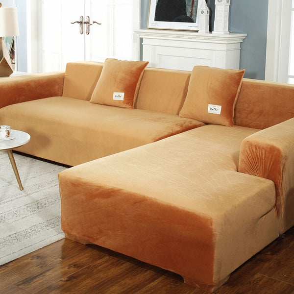 Plush Velvet Elastic Couch Covers - shopcouchcovers.com