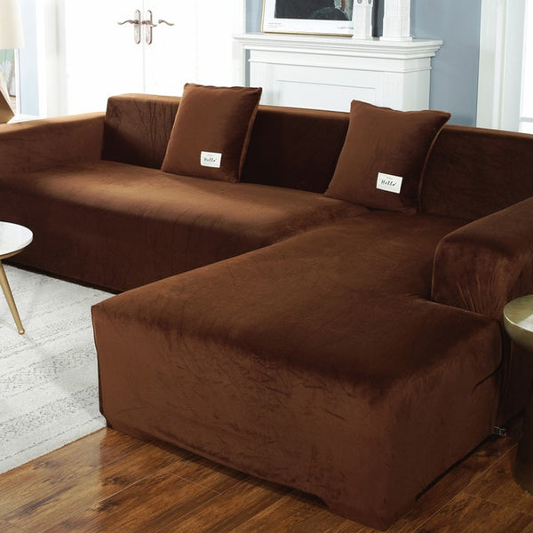 Plush Velvet Elastic Couch Covers - shopcouchcovers.com