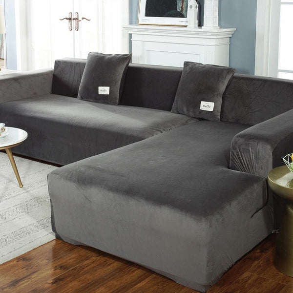 Plush Velvet Elastic Couch Covers - shopcouchcovers.com