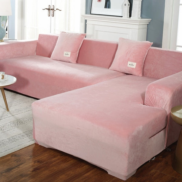 Plush Velvet Elastic Couch Covers - shopcouchcovers.com