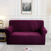 Plum Jacquard Fabric Stretch Couch Cover - shopcouchcovers.com