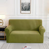 Army Green Jacquard Fabric Stretch Couch Cover - shopcouchcovers.com