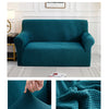 Teal Jacquard Fabric Stretch Couch Cover - shopcouchcovers.com