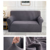 Charcoal Jacquard Fabric Stretch Couch Cover - shopcouchcovers.com