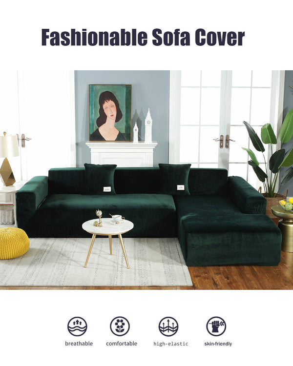 Plush Velvet Elastic Couch Covers - shopcouchcovers.com
