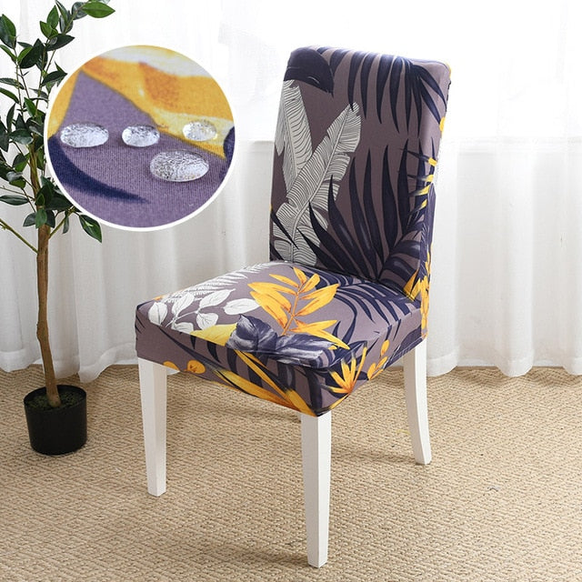 Purple Cvet Waterproof Dining Chair Cover