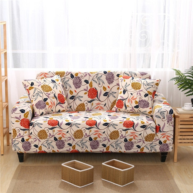 Tan Fleur Couch Sofa Cover