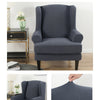 Grey Jacquard Wingback Chair Cover Slipcover - shopcouchcovers.com