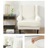 White Jacquard Wingback Chair Cover Slipcover - shopcouchcovers.com