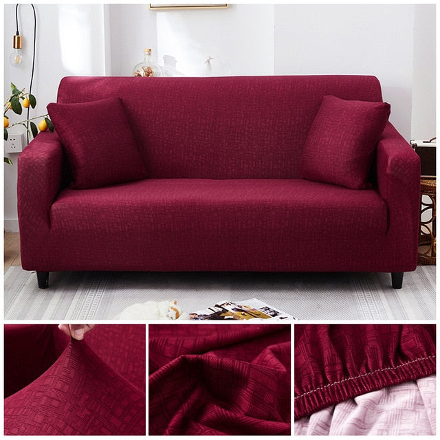 Boston Burgundy Couch Cover Sofa Slipcover