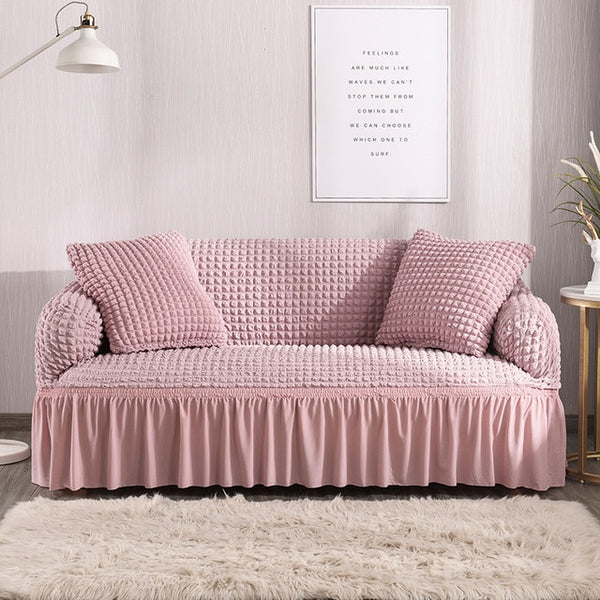 Ruffled Skirt Couch Cover Slipcover - shopcouchcovers.com