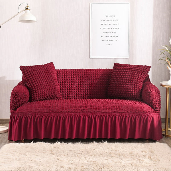 Ruffled Skirt Couch Cover Slipcover - shopcouchcovers.com
