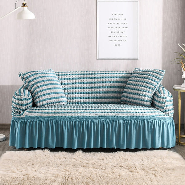Ruffled Skirt Couch Cover Slipcover - shopcouchcovers.com