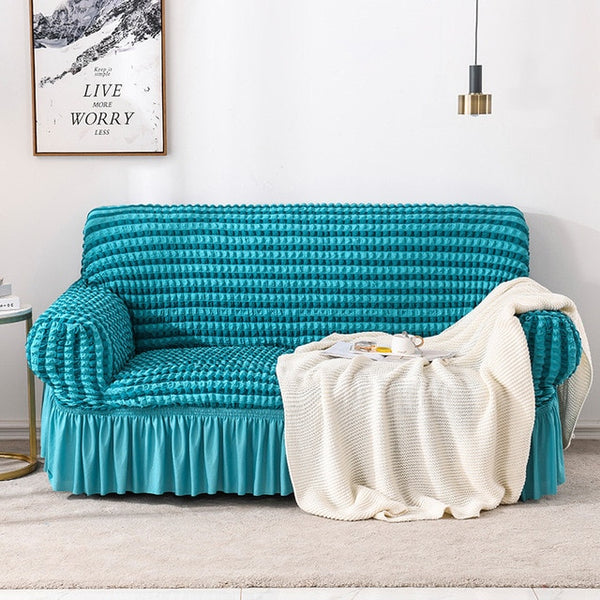 Ruffled Skirt Couch Cover Slipcover - shopcouchcovers.com