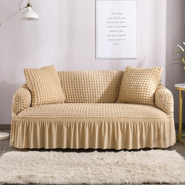 Ruffled Skirt Couch Cover Slipcover - shopcouchcovers.com
