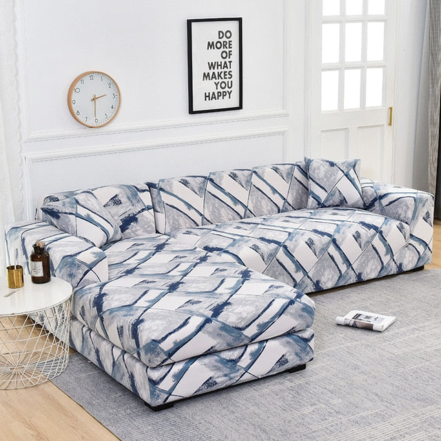 Ozark Blue Sectional L-shaped Couch Cover