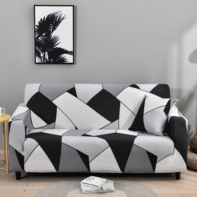 Geometric Black White Couch Cover Sofa Slipcover