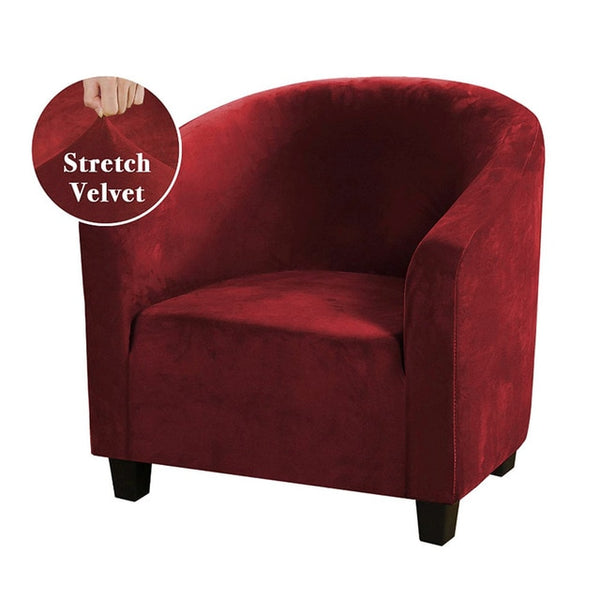 Luxury Velvet Club Tube Chair Cover - shopcouchcovers.com