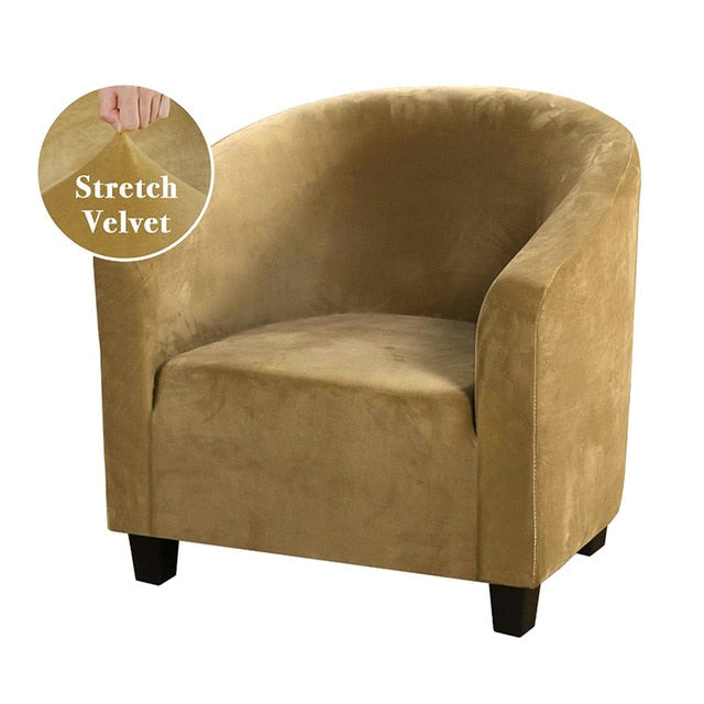 Luxury Velvet Club Tube Chair Cover