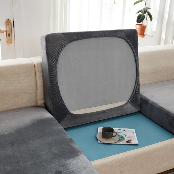 Luxury Velvet Elastic Couch Cushion Cover - shopcouchcovers.com